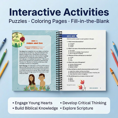 Bible Study Workbook for Kids: Lessons, Activities, Quizzes, and Questions